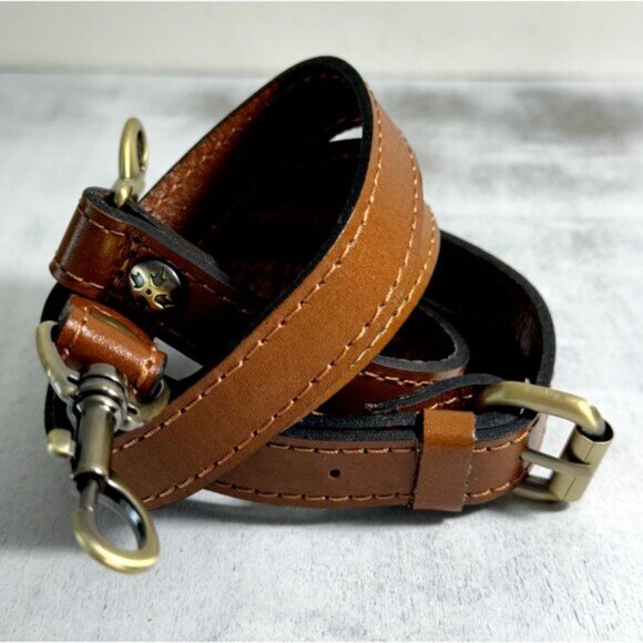 CLIP-ON PATRICIA NASH BROWN TAN LEATHER REPLACEMENT SHOULD XBODY STRAP NEW - Picture 2 of 12